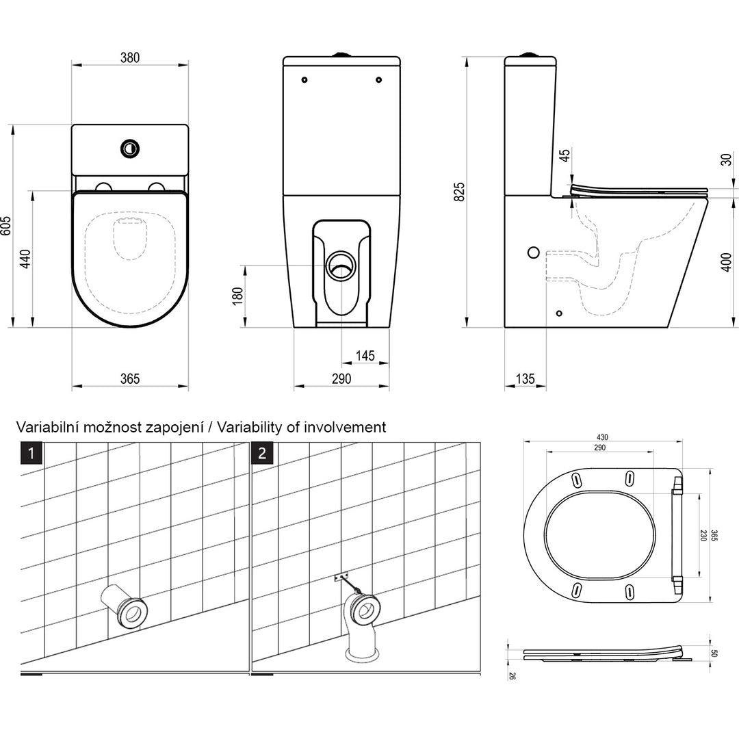 Ravak Elegant Rimless Close Coupled Toilet &amp; Soft Close Seat