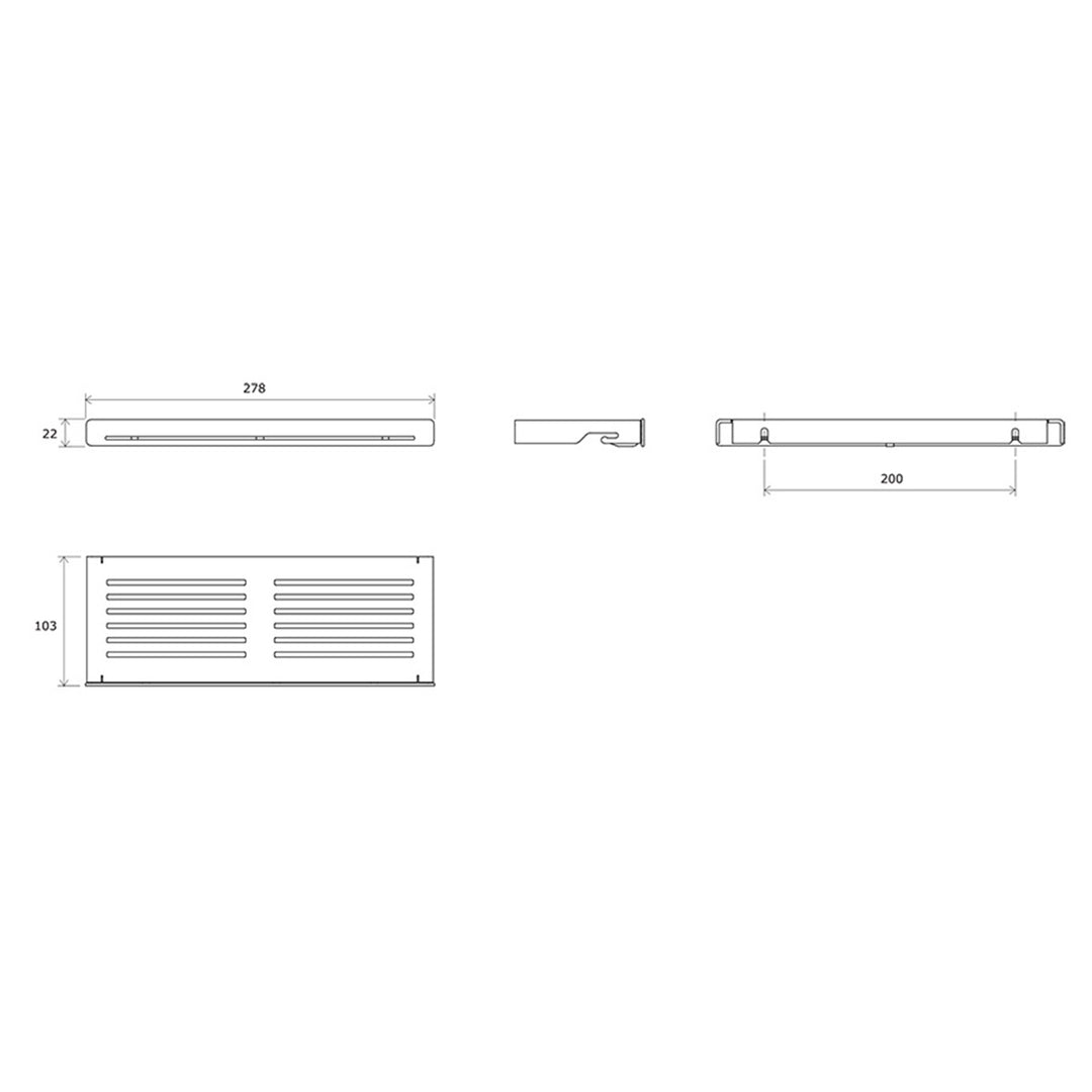 Ravak Slim Straight Shelf - Black
