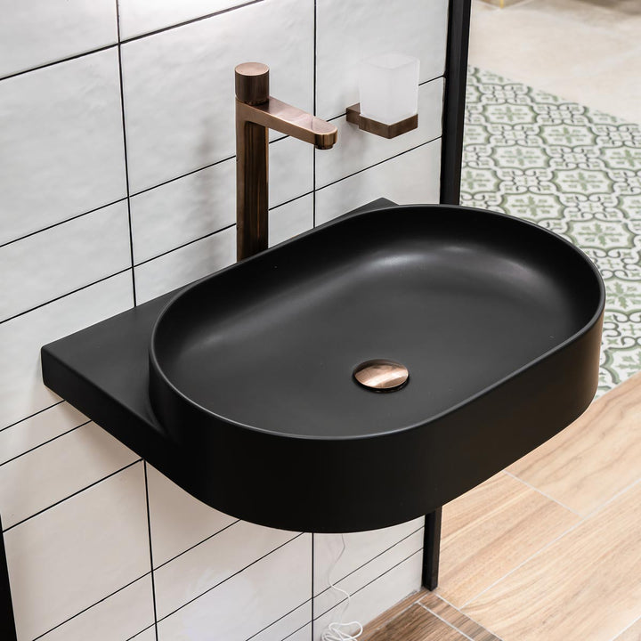 Ravak Yard 600mm Ceramic Washbasin - Matt Black