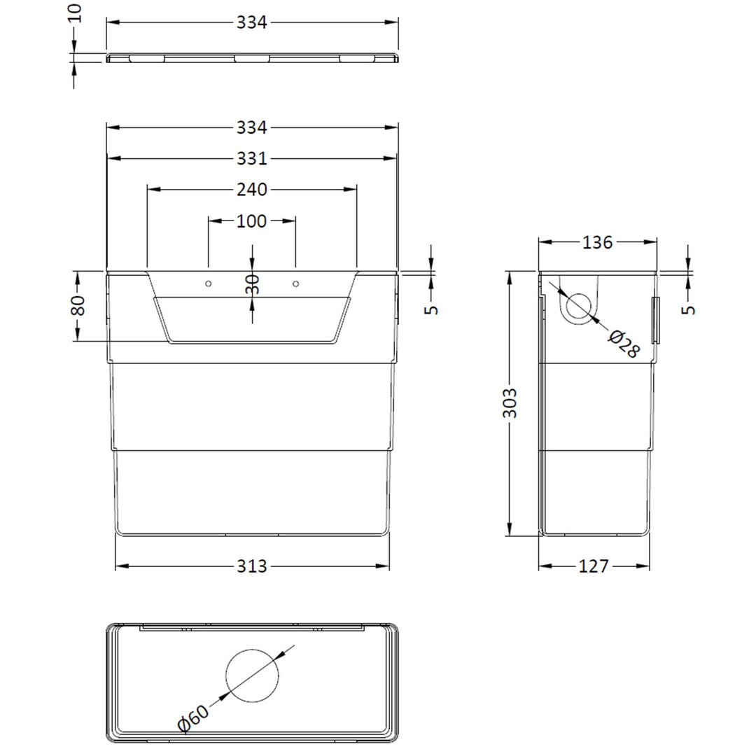 Dual Flush Concealed Cistern with Chrome Flush Button