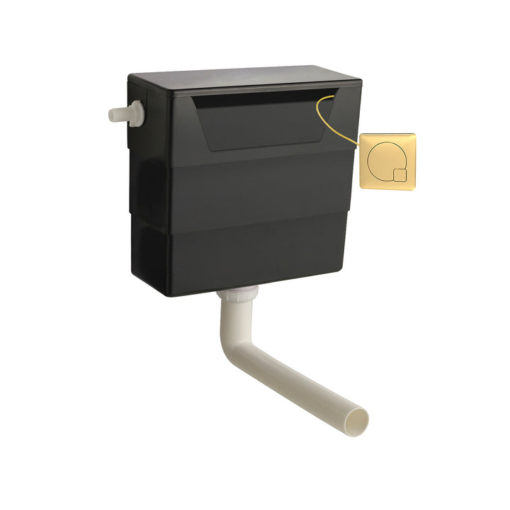 Universal Acess Concealed Cistern with Brushed Brass Square Flush Button