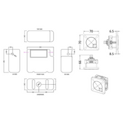 Nuie Universal Access Cistern & Brushed Brass Square Flush Plate - Technical drawing