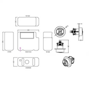 Nuie Universal Access Cistern & Brushed Brass Traditional Flush Plate - Technical drawing