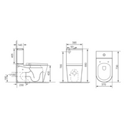 Zenwash Intelligent Smart Toilet Bidet Wash Function, Heated Seat, Auto Lid & Night Light - Technical drawing