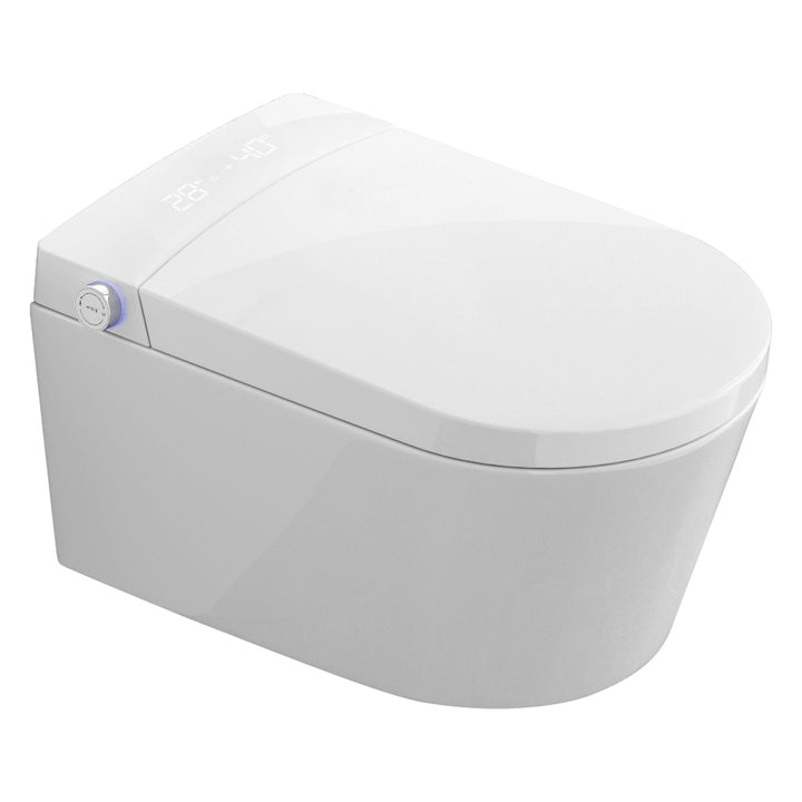 Zenwash Wall Hung Smart Toilet with Chrome Flush Plate