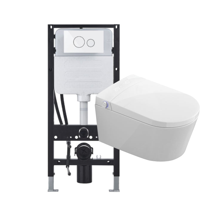 Zenwash Wall Hung Smart Toilet with White Flush Plate