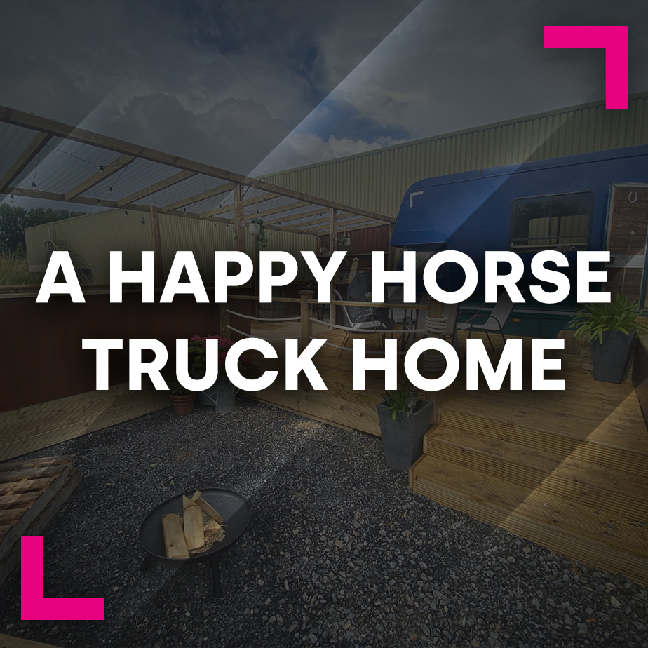 A happy horse truck home