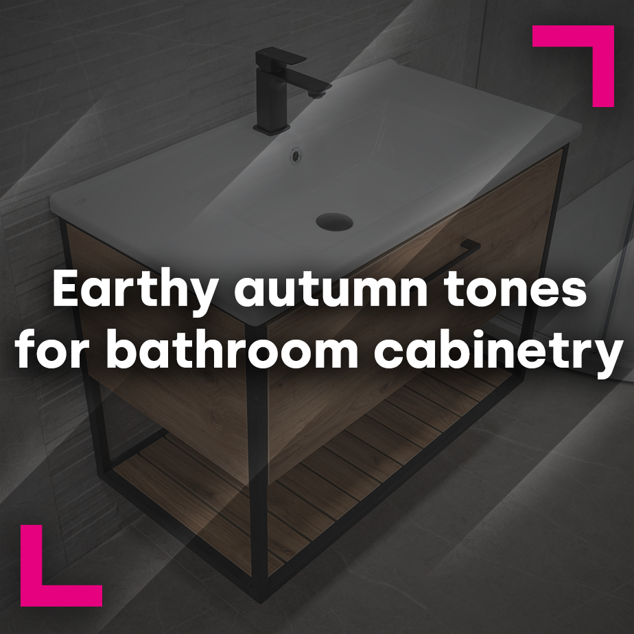 Earthy autumn tones for bathroom cabinetry
