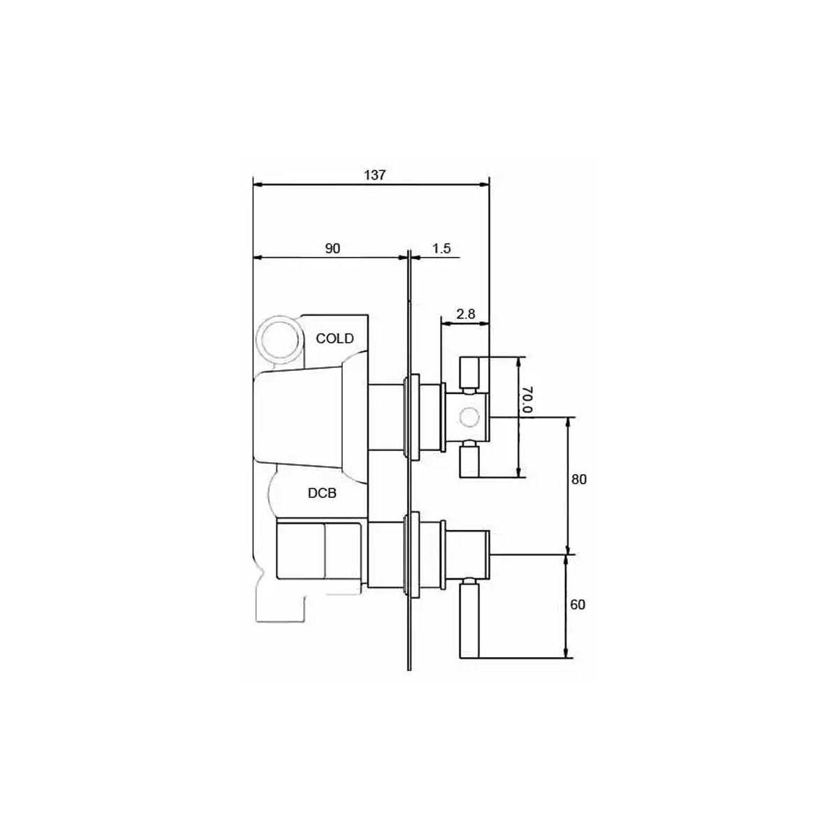 Hudson Reed Tec Pura Twin Thermostatic Shower Valve with Diverter A3007