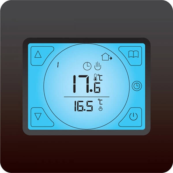 BASSK High-Performance Electric Heating Underfloor Heating Thermostat Touchscreen Black Backlight Dual Temperature with Double Control 