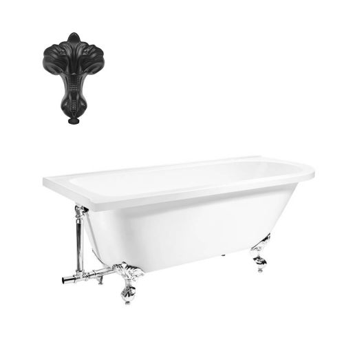 Balmoral 1700mm Freestanding Left Hand Shower Bath with Black Claw & Ball Feet