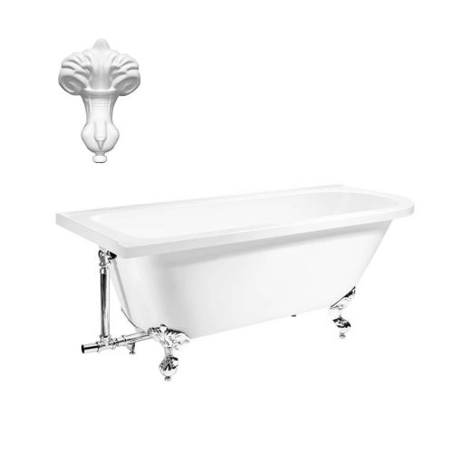 Balmoral 1700mm Freestanding Left Hand Shower Bath with White Claw & Ball Feet 
