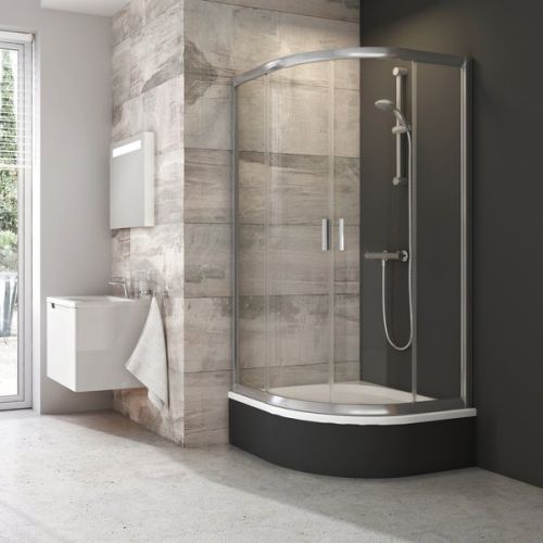 Ravak Sabina 800mm Quadrant Shower Enclosure with Bath Tub Deep Tray (10655)