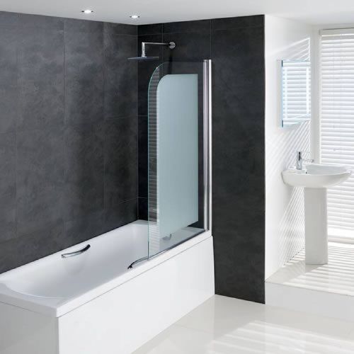 Volente Frosted 6mm Hinged Bath Screen (19707)