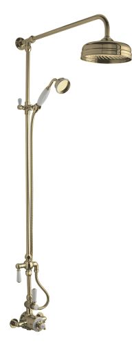 Hudson Reed Wall Mounted Thermostatic Shower Valve & Kit - Brushed Brass (18856)