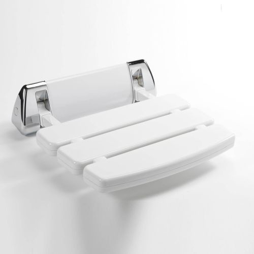 Sagittarius White & Chrome Wall Mounted Folding Shower Seat (10721)