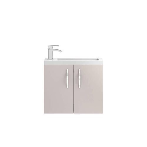 Hudson Reed Apollo Compact 605mm Wall Mounted Vanity Unit & Basin - Gloss Cashmere APL736C (8034)