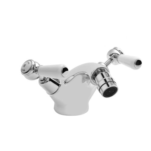 Hudson Reed Topaz With Lever with Domed Collar Bidet Tap - White BC306DL (15289)