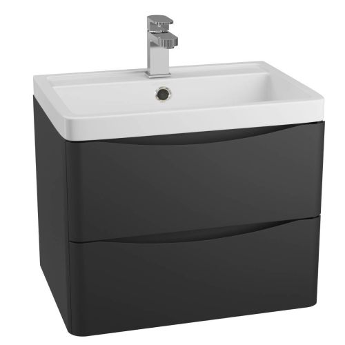 Baltimore 500mm Wall Mounted Vanity Unit & Basin - Anthracite (21311)