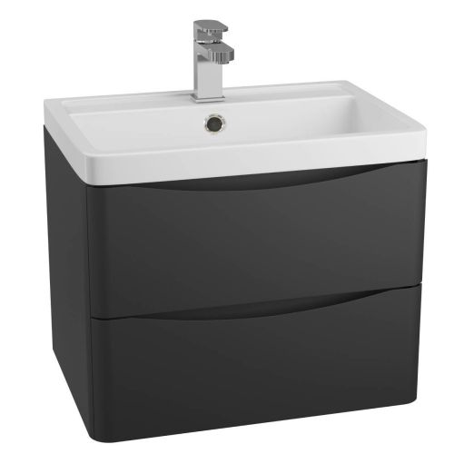 Baltimore 600mm Wall Mounted Vanity Unit & Basin - Anthracite (21314)