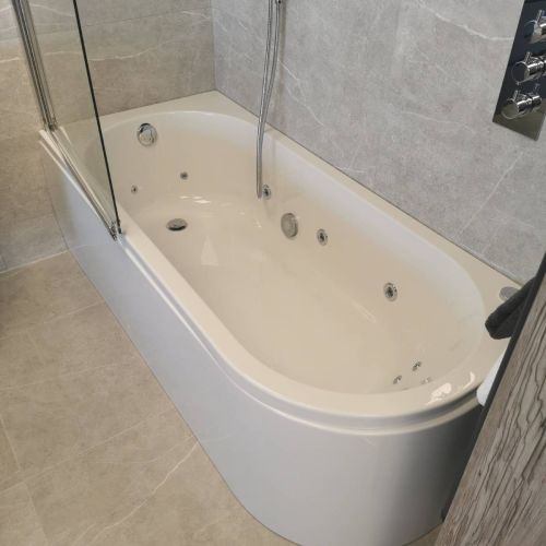 Moods Bathrooms to Love Essence 1700mm Back to Wall Bath with Whirlpool System A - Left Hand (22101)