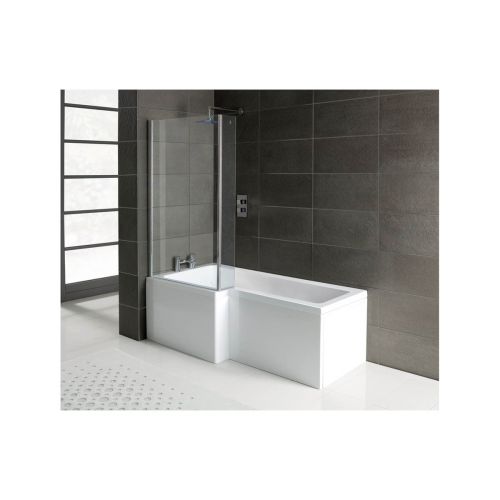 Ari Design L-Shape 1700x700-850x410mm Shower Bath  Panel & Screen (LH)