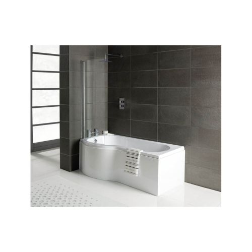 Ari Design P-Shape 1700x700-850x410mm Shower Bath  Panel & Screen (LH)