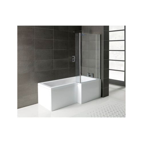 Ari Design L-Shape 1700x700-850x410mm Shower Bath  Panel & Screen (RH)