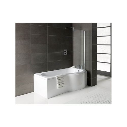 Ari Design P-Shape 1700x700-850x410mm Shower Bath  Panel & Screen (RH)
