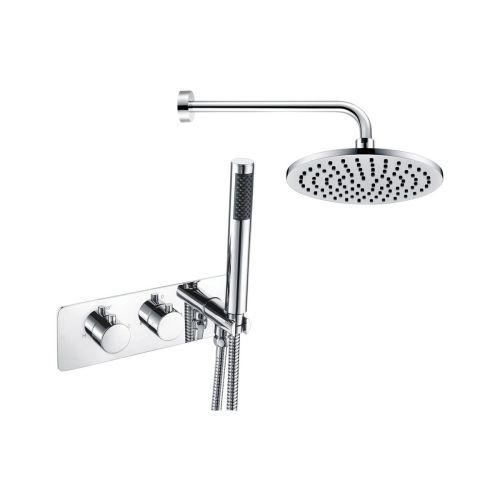 Ari Design Alcor Shower Pack One - Two Outlet Twin Shower Valve with Handset & ABS Overhead