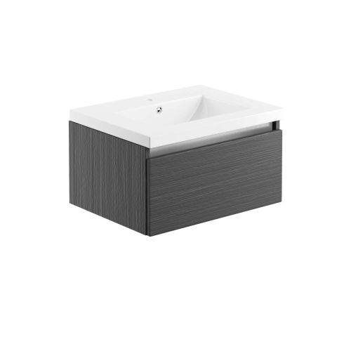 Moods Bathrooms To Love Carino 615mm Wall Hung Vanity Unit & Basin - Graphitewood (20509)