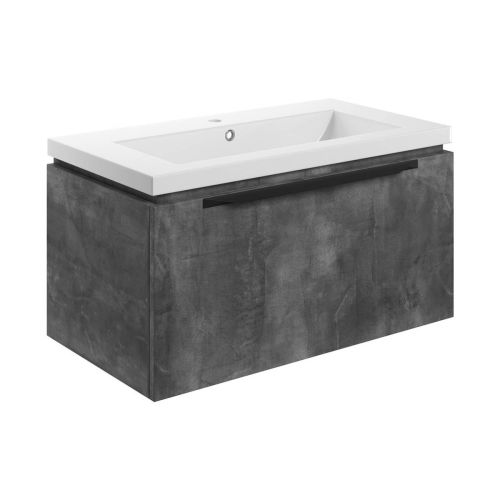 Moods Bathrooms to Love Framework 800mm Wall Mounted Vanity Unit & Basin - Grey Metal (19574)