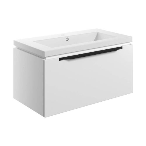 Moods Bathrooms to Love Framework 800mm Wall Mounted Vanity Unit & Basin - Matt White (19572)