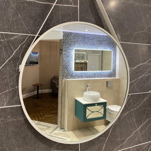 Moods Bathrooms to Love Modena 600mm Round Hanging Mirror - White (21276)