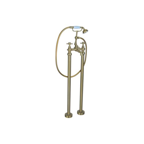 Ari Design Classique Floor Standing Bath/Shower Mixer & Shower Kit - Brushed Brass