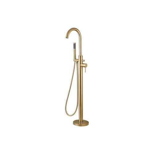 Ari Design Esca Floor Standing Bath/Shower Mixer - Brushed Brass