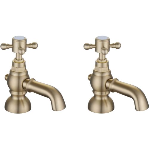 Ari Design Classique Bath Pillar Taps - Brushed Brass
