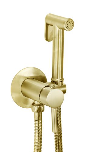 Eliseo Ricci Integrated Douche Valve, Handset, Flexi Hose and Outlet Elbow - Brushed Brass (19518)