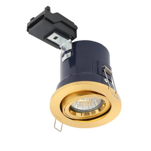 Forum Electralite ELA-27466-SATBRS Yate Fixed Fire Rated Adjustable Downlight - Satin Brass (11953)