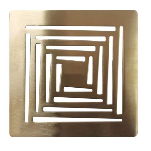 Aqualavo Trays  90mm Shower Waste With Grid Grate - Brushed Brass Grate