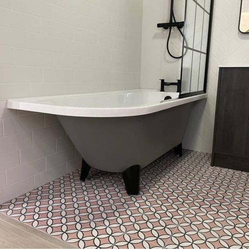 Balmoral 1700mm Freestanding Right Hand Shower Bath with White Claw & Ball Feet