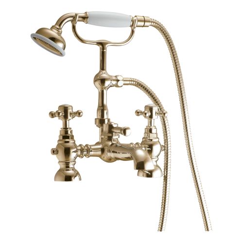 Harrogate Brassware Bath Shower Mixer With Cradle - Brass (15960)