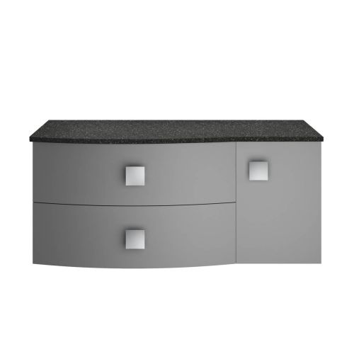 Hudson Reed Sarenna Dove Grey 1000mm Left Hand Cabinet With Black Marble Top