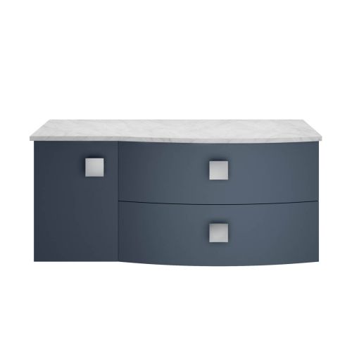 Hudson Reed Sarenna Mineral Blue 1000mm Right Hand Cabinet With Grey Marble Top