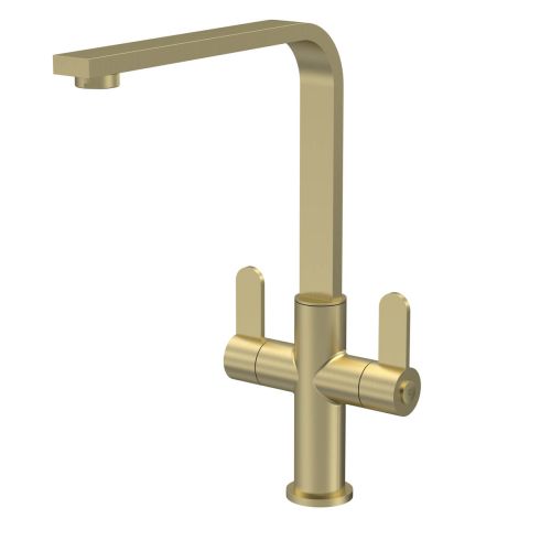 Nuie Churni Mono Dual Lever Kitchen Tap - Brushed Brass (20328)
