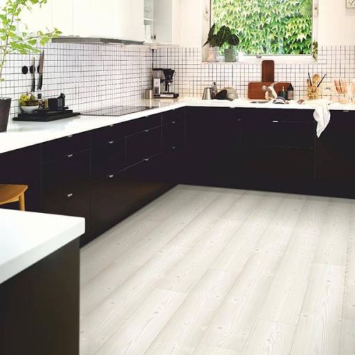 Pergo Sensation Modern Plank 4V Laminate Wooden Flooring - 1.835sqm per pack - Brushed White Pine (3263)
