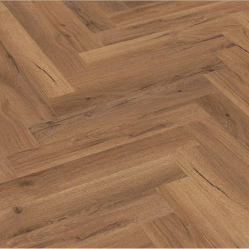 Oak Robust Fumed Herringbone 12mm Laminate Wooden Flooring - 1.92sqm per pack (21327)