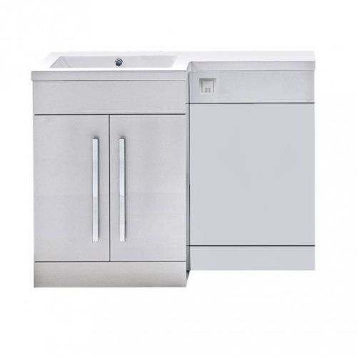 Lili 1100mm Floorstanding Vanity Unit, Basin & WC Run Left Hand - Gloss White (21860)