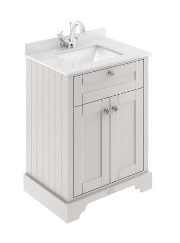 Hudson Reed Traditional Old London Timeless Sand 600mm Cabinet & Marble Top 1 Tap Hole