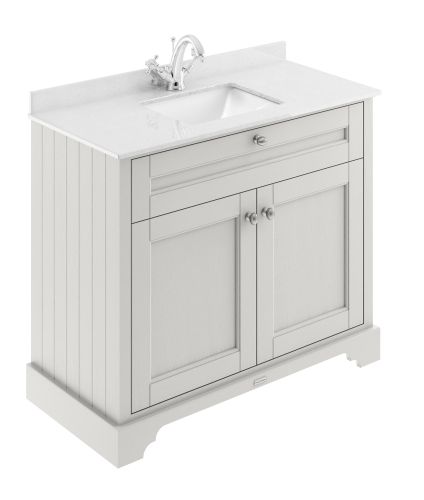 Hudson Reed Traditional Old London Timeless Sand 1000mm Cabinet & Marble Top 1 Tap Hole